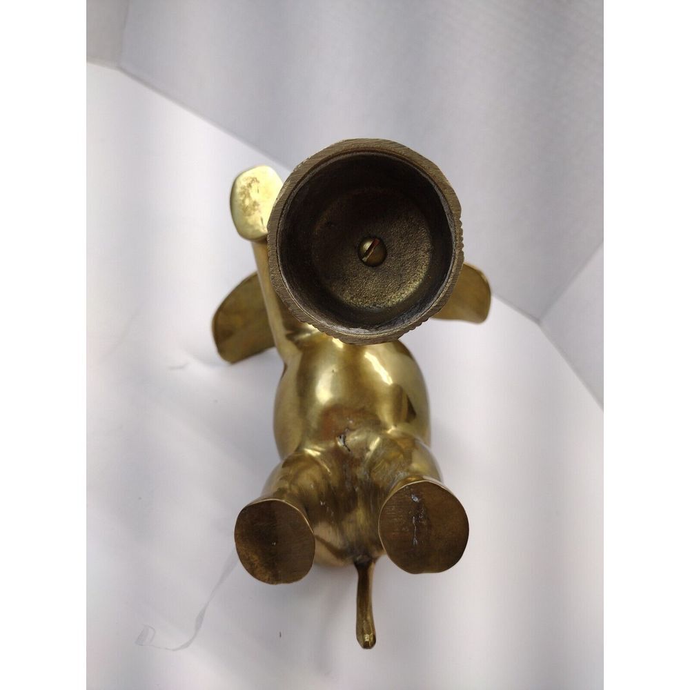 Vintage Brass Circus Elephant Statue African Elephant Trunk Up Good Luck - Picture 5 of 7